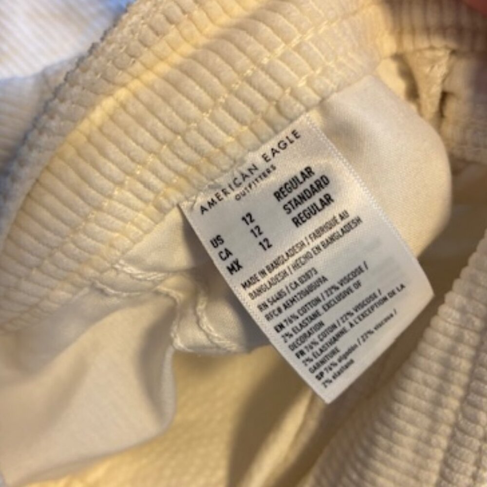 American Eagle Dreamy Drape Corduroy Super High Waisted Baggy Wide Leg Pants 12 - Picture 7 of 8